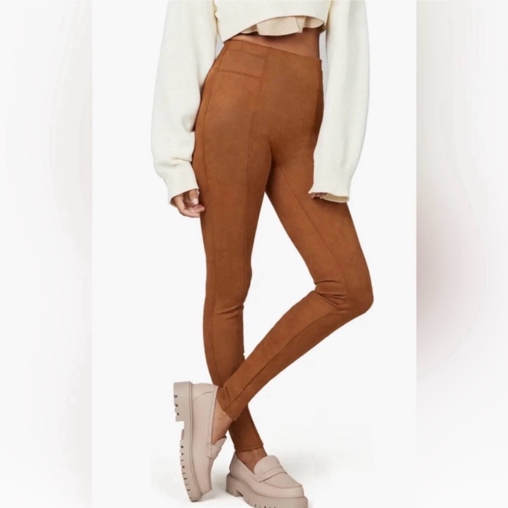 SPANX Faux Suede High-Waist Skinny Leggings - Brown and Navy PAIR of Two!